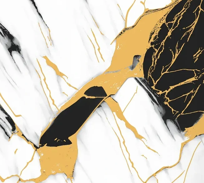 PVC Gold Marmor Tapete